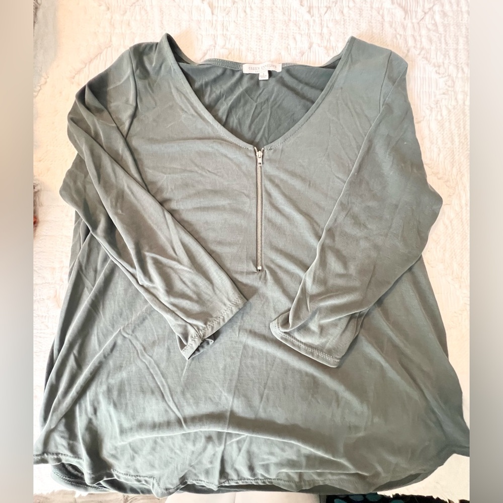 Large sage green top